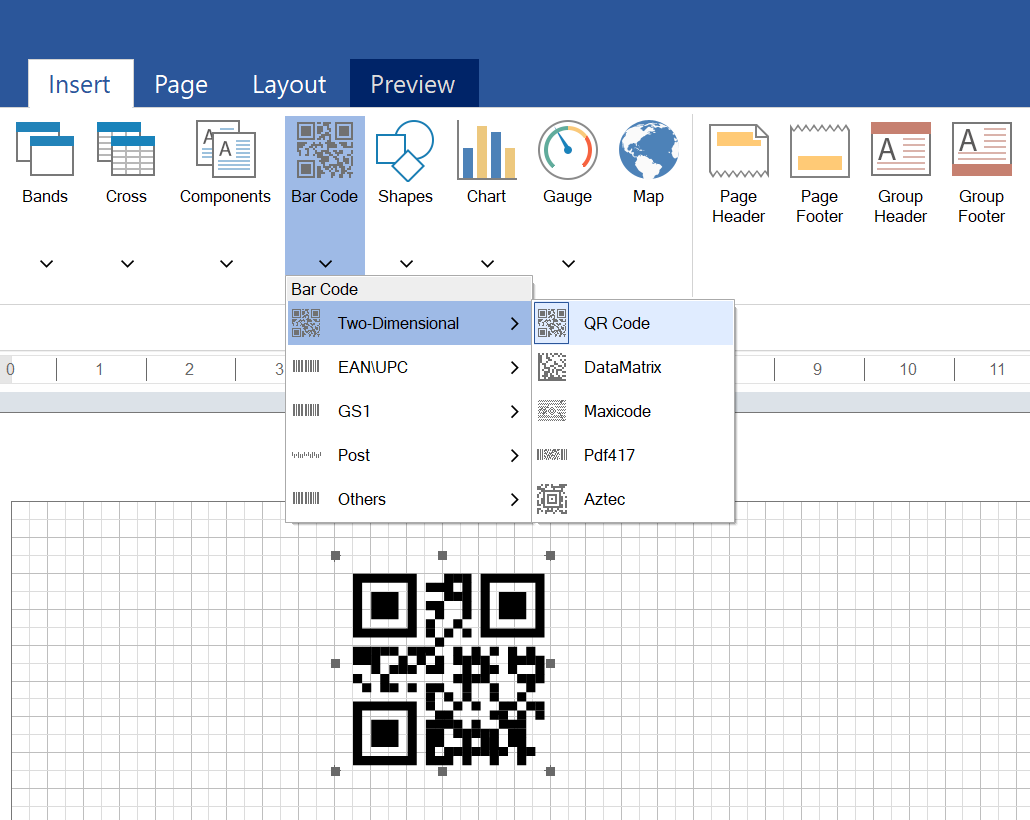 Использование штрих-кода QR-Code в инструментах отчетности Stimulsoft.