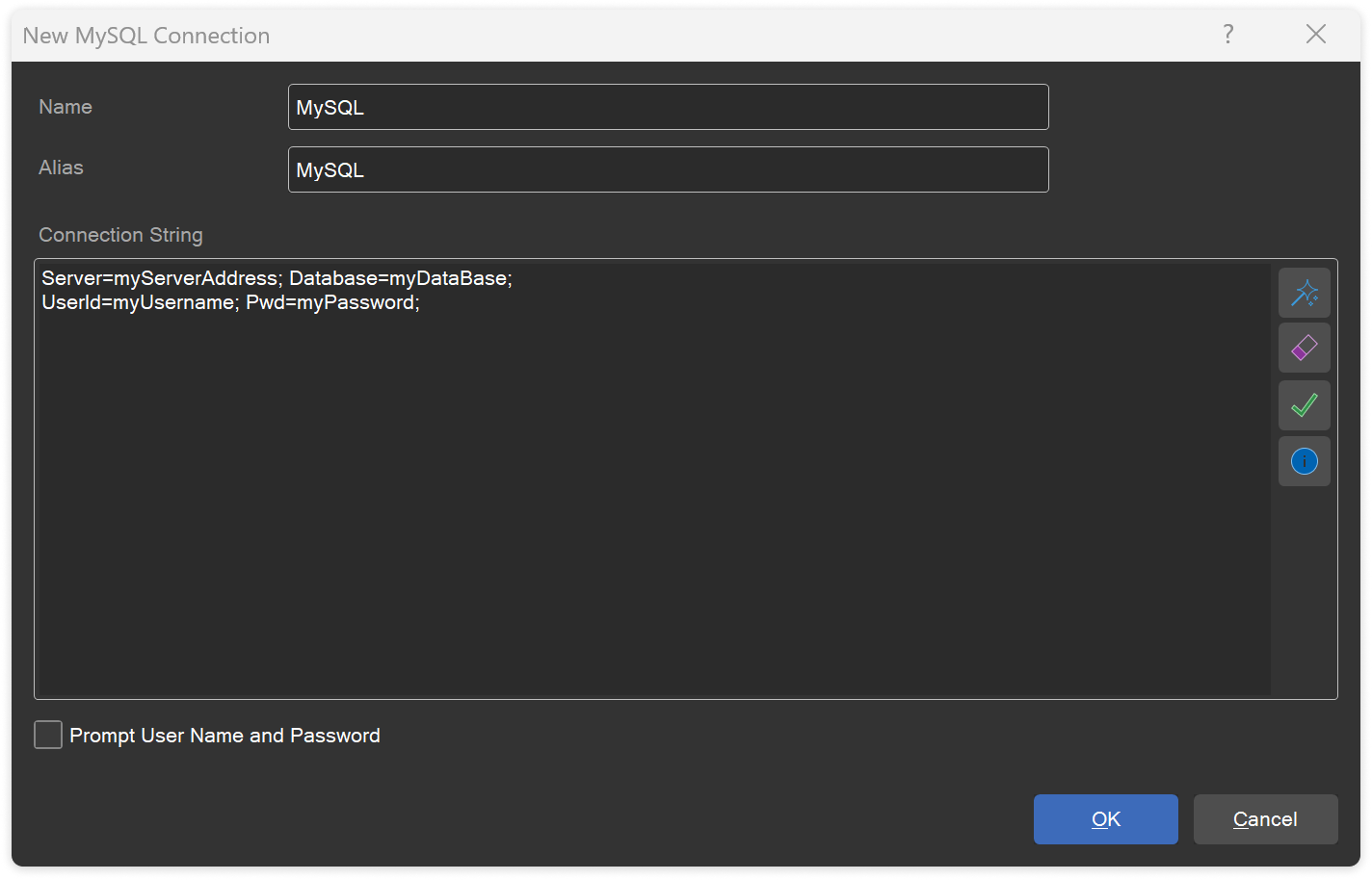 New MySQL connection