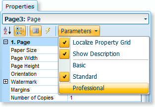 Levels of Complexity in Properties Panel