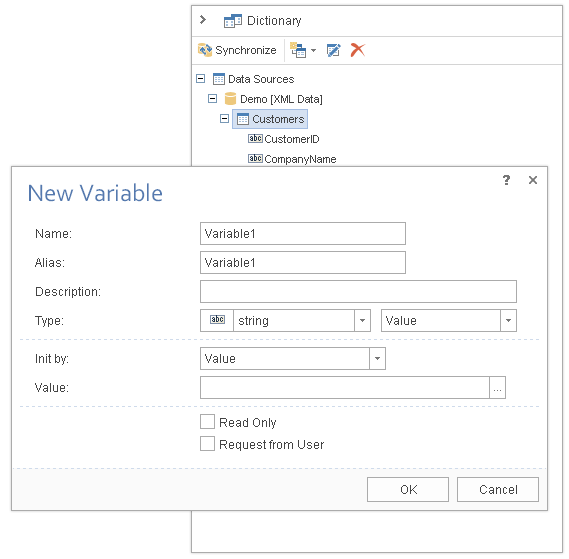 Data Dictionary in Mobile Designer for MVC