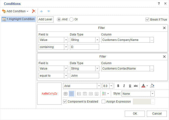 Break if True in Reports.Java