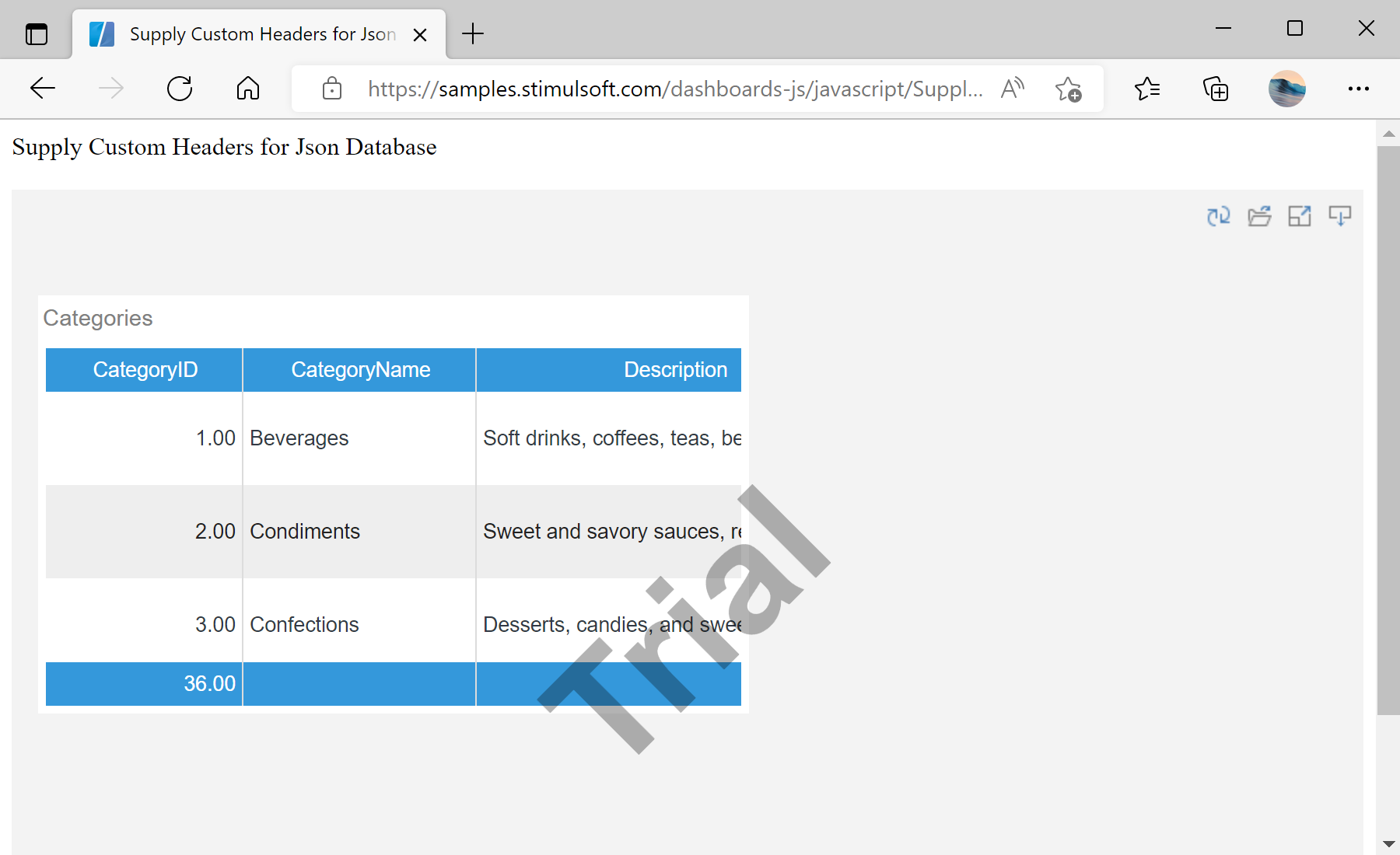 Supply Custom Headers for JSON Database