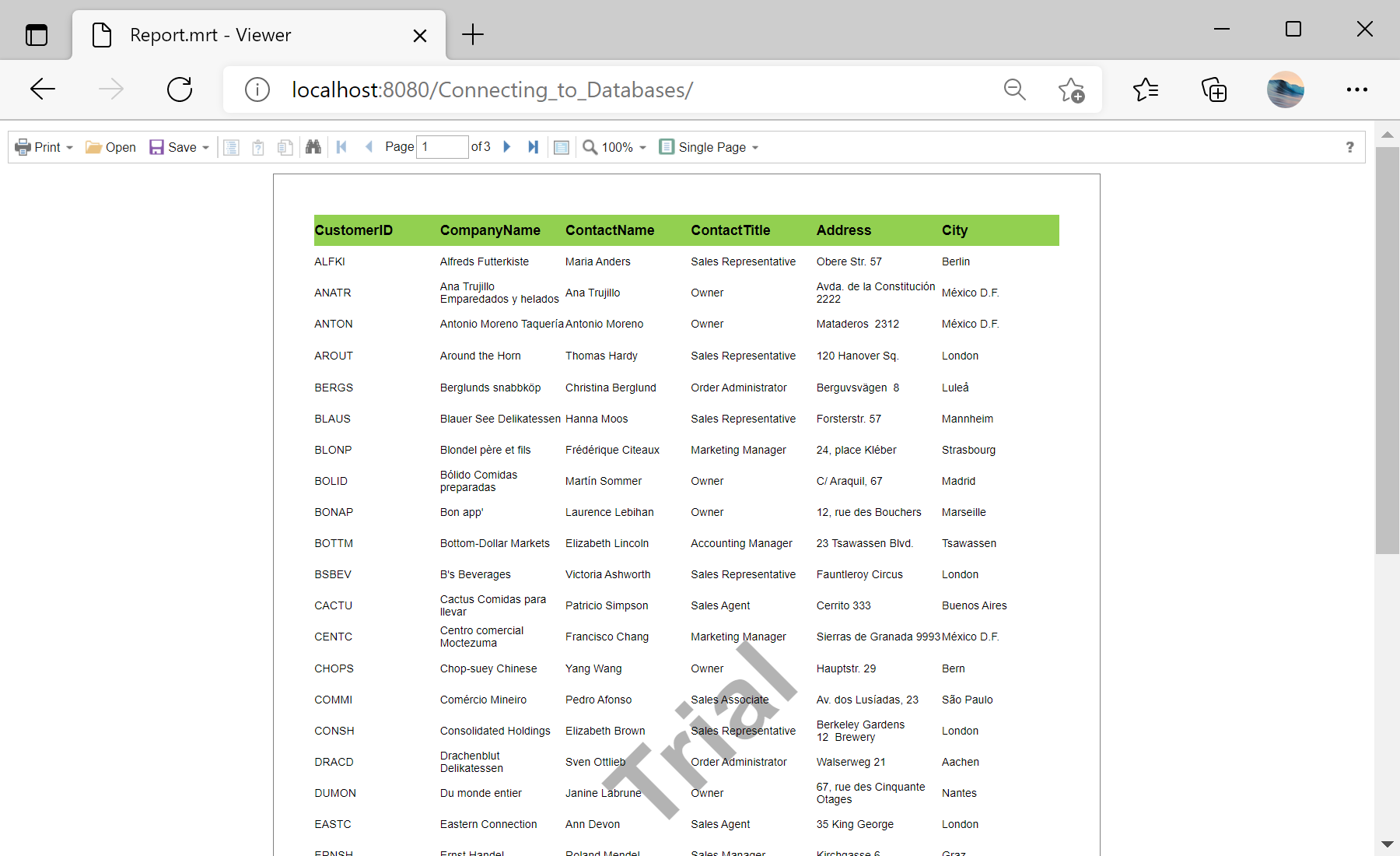 Connecting to Databases