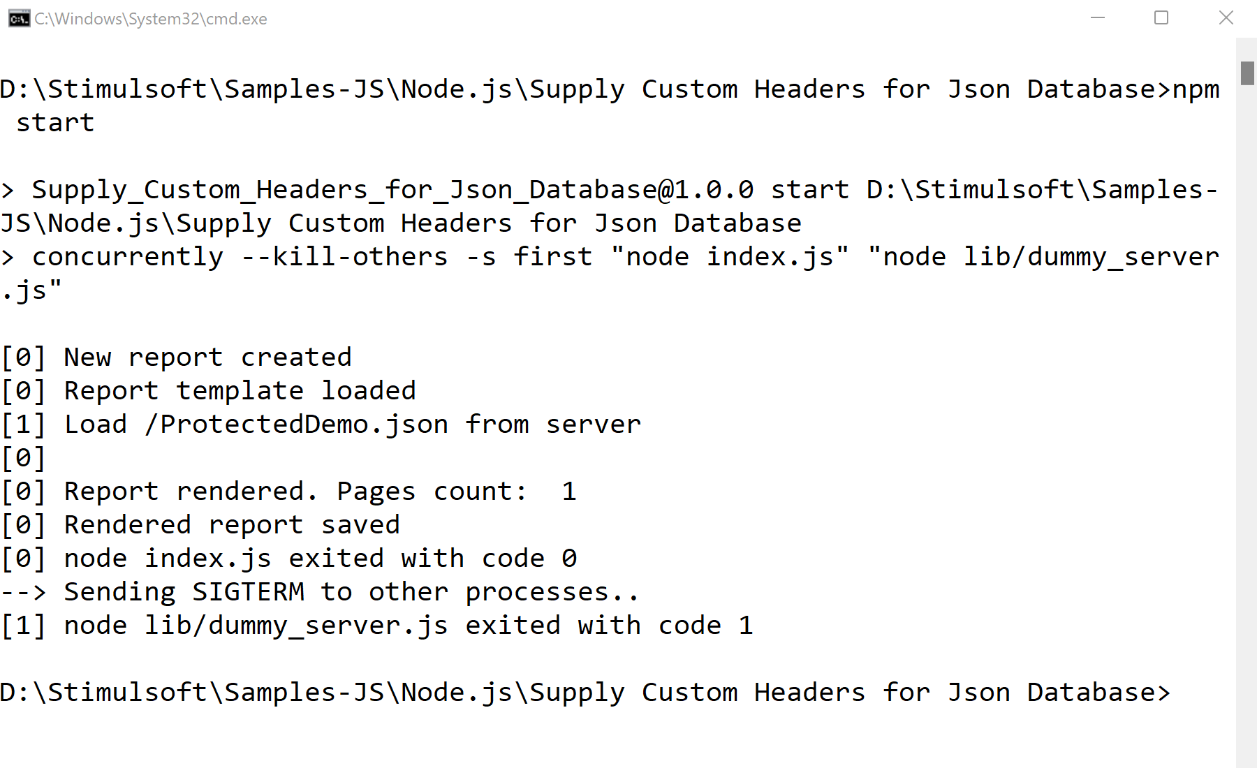 Supply Custom Headers for JSON Database