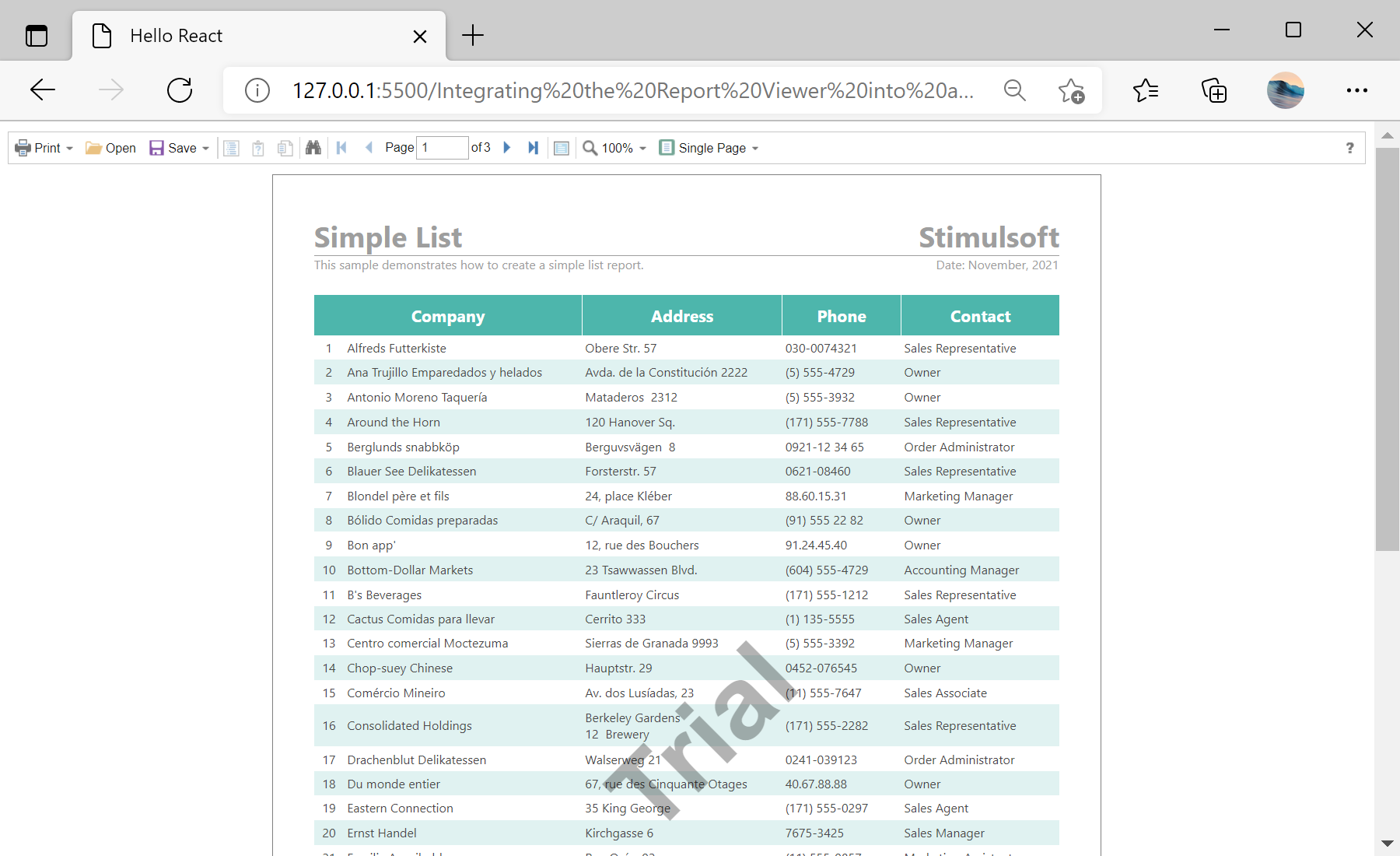 Integrating the Report Viewer into an Application