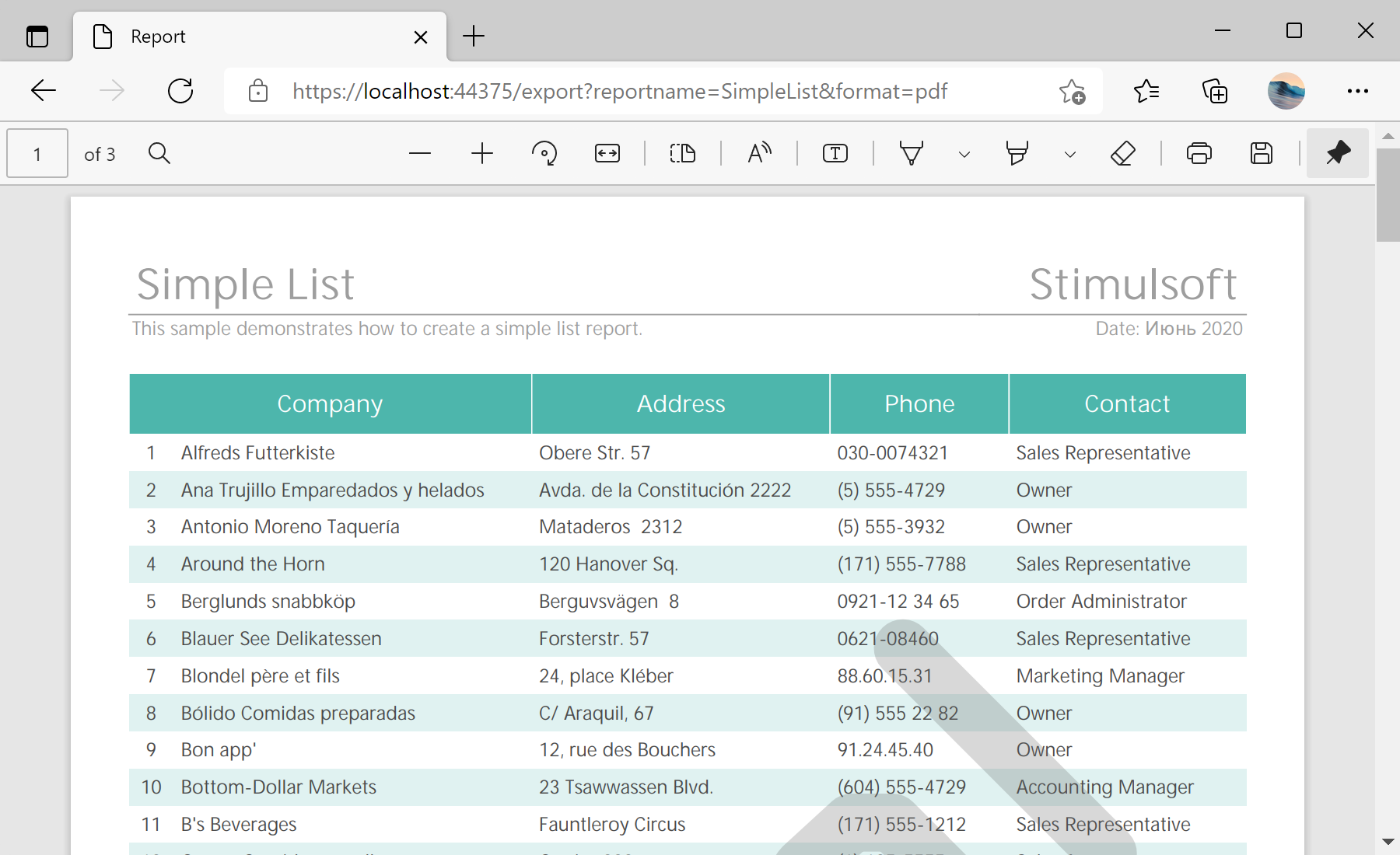 Using a Report Export Service