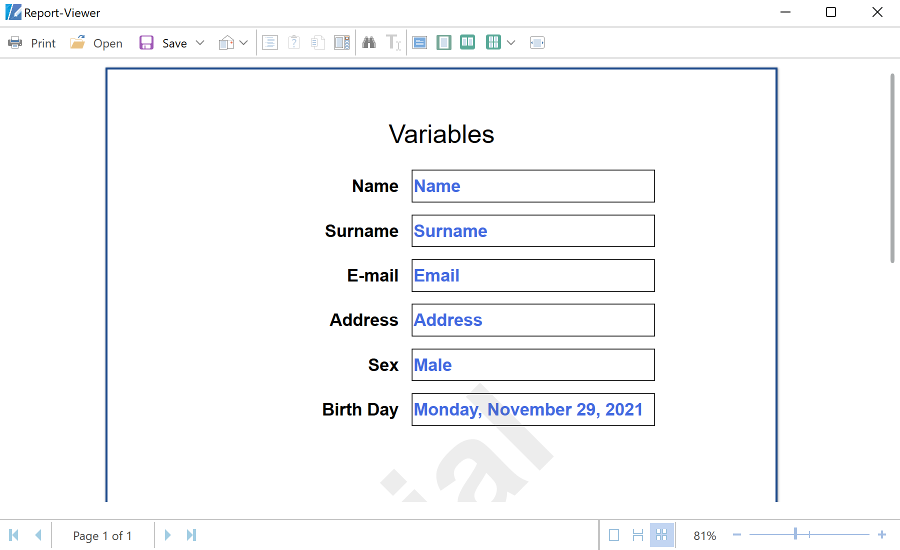 Using Report Variables in Code