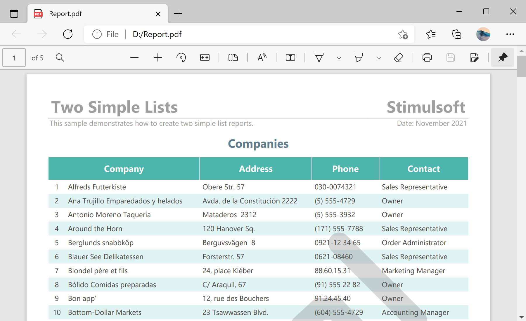 Exporting a Report from Code