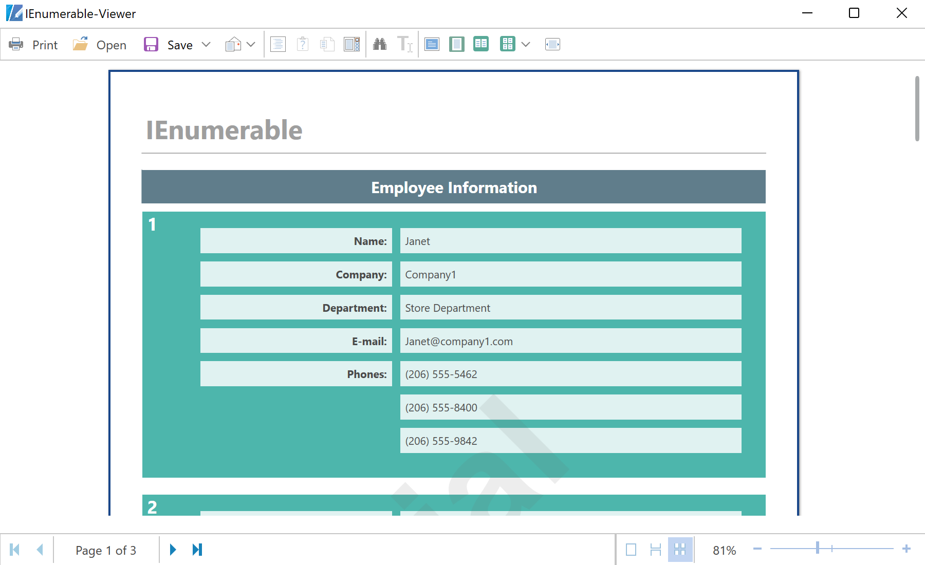 Using Business Objects in the Report