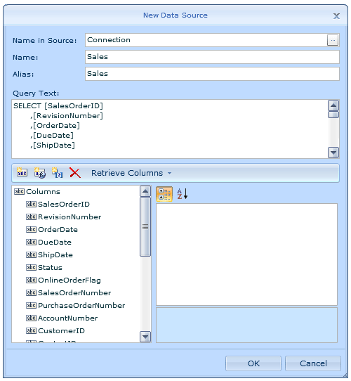 Add a Data Source to the report